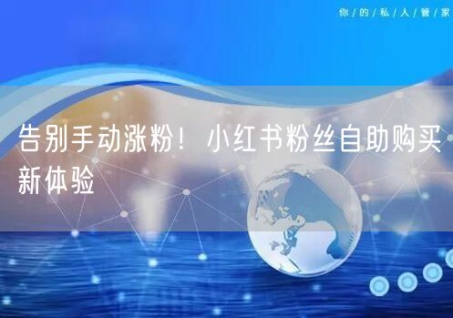 告别手动涨粉！小红书粉丝自助购买新体验
