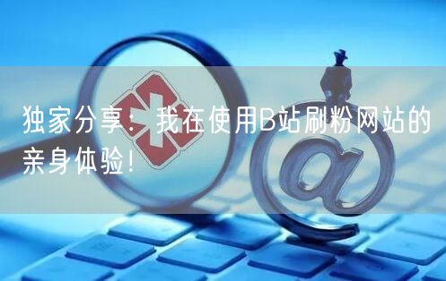 独家分享：我在使用B站刷粉网站的亲身体验！